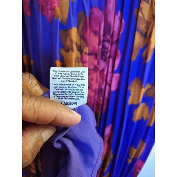 SOFIA VERGARA Sleeveless Pleated Dark Floral Midi Dress L 12/14 Boho Fairy Party - Picture 10 of 11